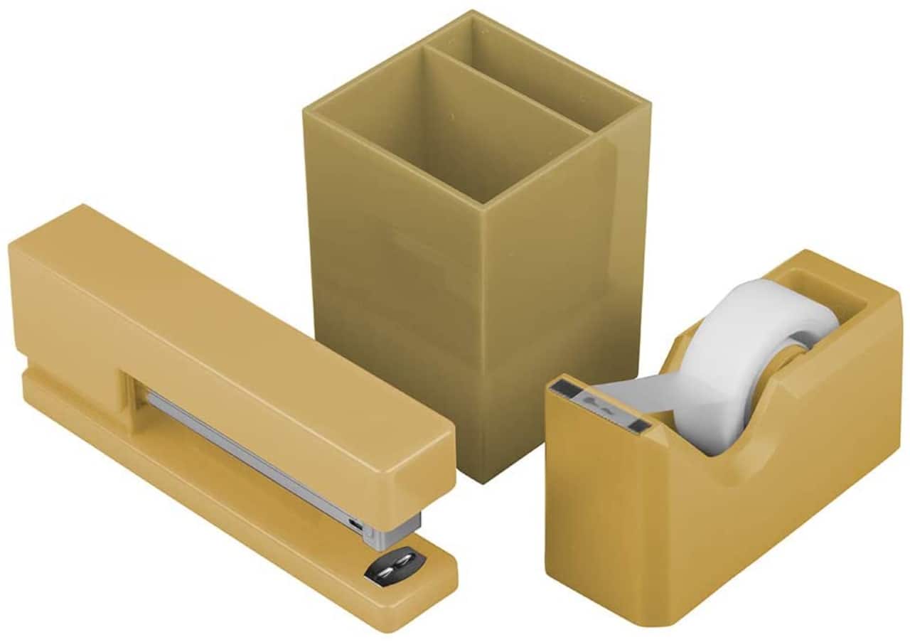 JAM Paper Stapler, Tape Dispenser & Pen Holder Trio Kit
